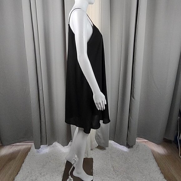 Peach Love California Black Swing Dress With Inner Liner Size Small - Picture 2 of 11